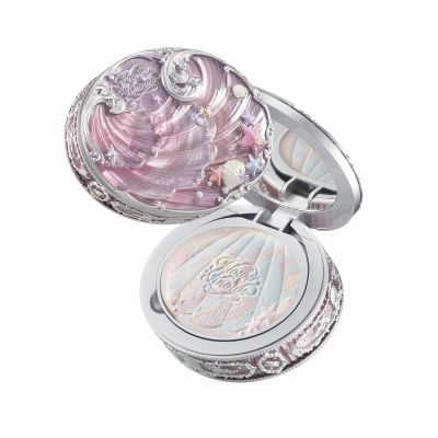 Flower Knows Shell's Jewel Collection Baked Powder,Makeup & Setting Pressed Powder Compact with Mirror and Puff,Pink Smooth Oil-Control Pore Blurring,0.32 Oz(02 Dreamy Pink)