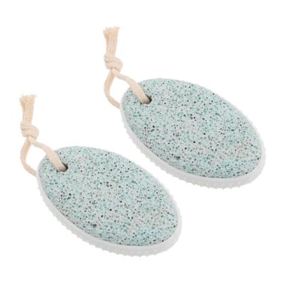 LALADEFIEE 2pcs Pumice Foot Rasp Stones for Callus Removal Smooth Exfoliating Foot Care Tools for Dead Skin Removal Comfortable Lightweight Rubbing Stones in Nordic Green