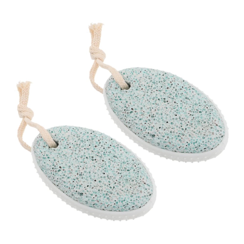 LALADEFIEE 2pcs Pumice Foot Rasp Stones for Callus Removal Smooth Exfoliating Foot Care Tools for Dead Skin Removal Comfortable Lightweight Rubbing Stones in Nordic Green