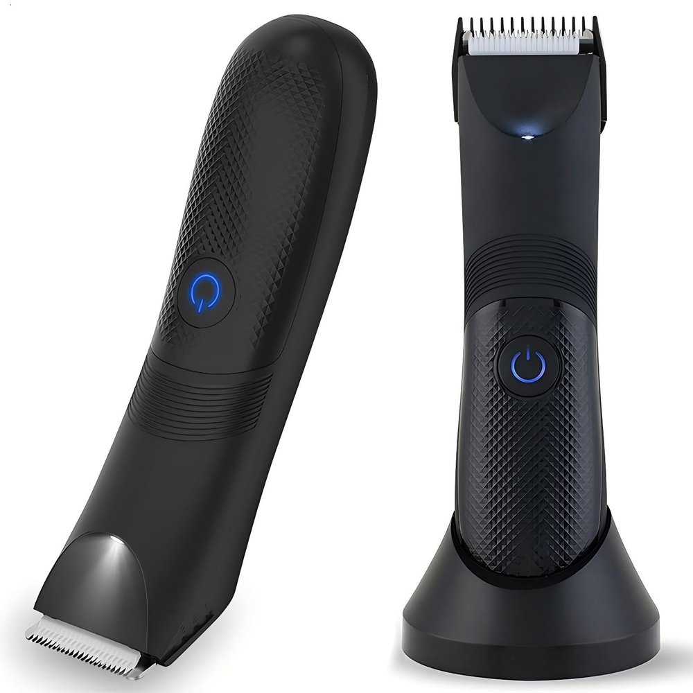 Electric Bikini Trimmer for Women - 2 in 1 Electric Lady Pubic Hair Groomer Painless Hair Removal Razor Body Shaver(Black)