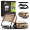 VNU Alloy Body Foil Shaver, Mini Pocket Shaver for Travel, Electric Razor for Men Face Beard, IPX7 Waterproof & 60-Day Standby, Gift for Men/Boyfriend/Husband/Dad/Brother (Desert Titanium) view 1