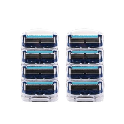 8pcs Fusion Shaving Cassettes Compatible With Gillette ProGlide Technology Beard Cutting Razor Blades For Men