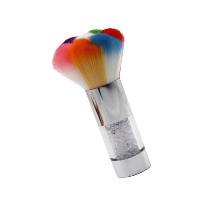 ETHZZLE Portable Nail Cleaning Brush with Soft Flexible Bristles for Manicure Dust Removal Decorative Nail Dust Scrub Brush with Rhinestone Handle Suitable for Professional Salon