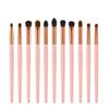11 x makeup brush eye set shadow eyebrow wood handle powder gold tool view 1