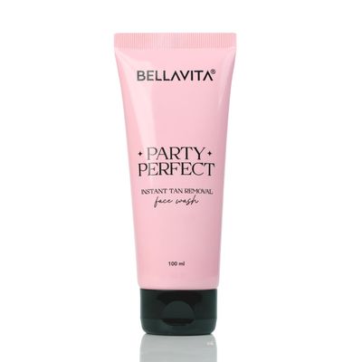 Bella-v.i.t.a._ Instant Tan Removal Face Wash, Pink, Sulphate-Free Formula, Exfoliating Cleanser.