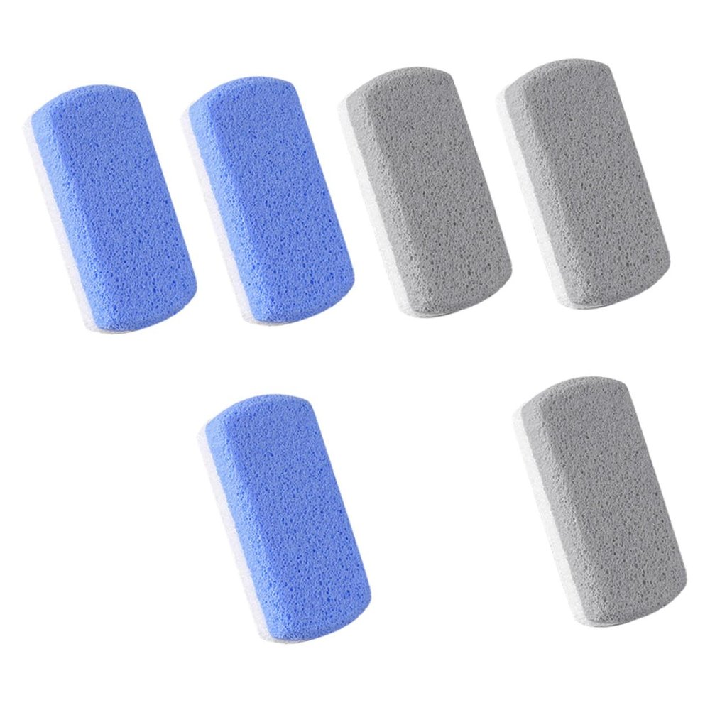 COOLHIYA 6pcs Foot Callus Remover Stones Dead Skin Removing Pedicure Tools for Foot Regular Use with Comfortable Round Design Blue and Gray