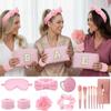 Makeup Gift Set  Initial Cosmetic Bag, Pink Spa Accessories, Satin Eye Mask & Headband; Spa Party Supplies for Girls, Sleepover Party Supplies Gifts for Teen Girls Bridesmaid view 3