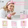 Makeup Gift Set  Initial Cosmetic Bag, Pink Spa Accessories, Satin Eye Mask & Headband; Spa Party Supplies for Girls, Sleepover Party Supplies Gifts for Teen Girls Bridesmaid view 4