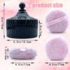 4.3 Inch Ultra Fluffy Body Powder Puff & 5.3 Inch Large Glass Jar Set,Dusting Powder Container with Puff,Multi-purpose Storage Holder Dish,Gothic Decor for Bedroom,Bathroom,Home(Black) view 2