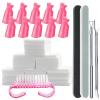 7 Pcs Manicure Nails Art Tool 100/180 Grit File and Buffer Set for Comprehensive Care with Cuticle Remover Toenail Lifter view 1