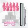 7 Pcs Manicure Nails Art Tool 100/180 Grit File and Buffer Set for Comprehensive Care with Cuticle Remover Toenail Lifter view 2