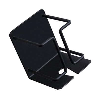 ETHZZLE Self-adhesive Black Razor Holder Stand for Shower Rust-resistant Shaver Hook Organizer for Convenient Storage of Electric Razors and Brushes