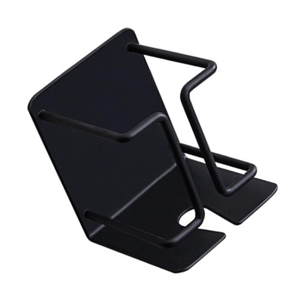 ETHZZLE Self-adhesive Black Razor Holder Stand for Shower Rust-resistant Shaver Hook Organizer for Convenient Storage of Electric Razors and Brushes