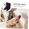 ETHZZLE Self-adhesive Black Razor Holder Stand for Shower Rust-resistant Shaver Hook Organizer for Convenient Storage of Electric Razors and Brushes view 2
