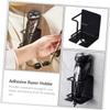 ETHZZLE Self-adhesive Black Razor Holder Stand for Shower Rust-resistant Shaver Hook Organizer for Convenient Storage of Electric Razors and Brushes view 3