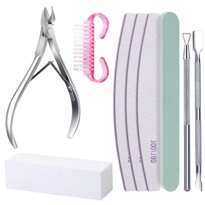 9 Pieces Nails Grooming Set Including Files Buffers and Cuticle Tools Manicure Accesories Suitable for Men and Women Cuticle Nippers