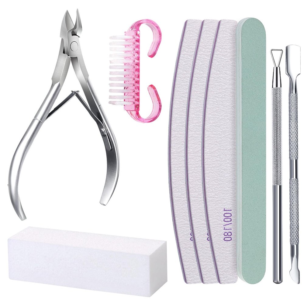 9 Pieces Nails Grooming Set Including Files Buffers and Cuticle Tools Manicure Accesories Suitable for Men and Women Cuticle Nippers