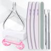 9 Pieces Nails Grooming Set Including Files Buffers and Cuticle Tools Manicure Accesories Suitable for Men and Women Cuticle Nippers view 2