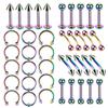 CHARIFIN Body piercing stainless steel antiallergy Ear eyebrow navel lip nipple nose ring Cartilage piercing Gold plated hoop earrings for women 40pcs view 1