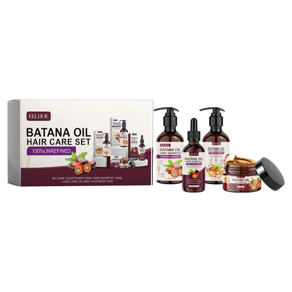 Batana Oil Premium Hair Care Set, 4-Piece Complete Treatment with Shampoo, Conditioner, Hair Oil, Hair Mask for Damaged, Dry Hair, Rich Nourishing Formula (5)