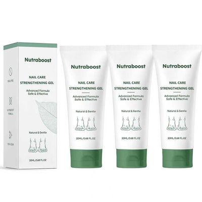 Natural Nail Care Gel, Nutraboost Strengthening Cuticle Serum for Damaged & Brittle Nails, 20ml (1 pcs) (3pcs)