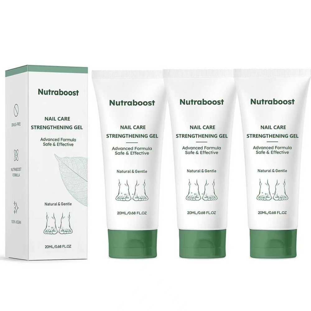 Natural Nail Care Gel, Nutraboost Strengthening Cuticle Serum for Damaged & Brittle Nails, 20ml (1 pcs) (3pcs)