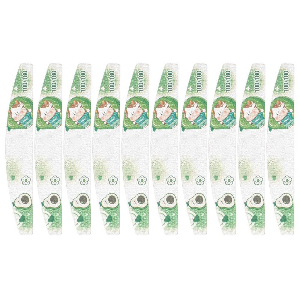 10Pcs Emery Boards Nails File for 100/180 Grit Files for Natural Double Sided Emory Fingernail Manicure and Buffers
