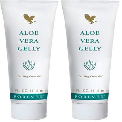 Forever Living - Aloe Vera Gelly - Pure Aloe Gel for Soothing and Moisturizing Skin, Non-Staining and Fast-Absorbing, Vegan and Gluten-Free, 4 fl oz (Pack of 2)