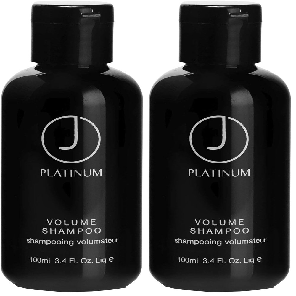 J Beverly Hills Platinum Volume Shampoo with Coconut Oil for Hydrating Hair, 3.4 Oz (Pack of 2)