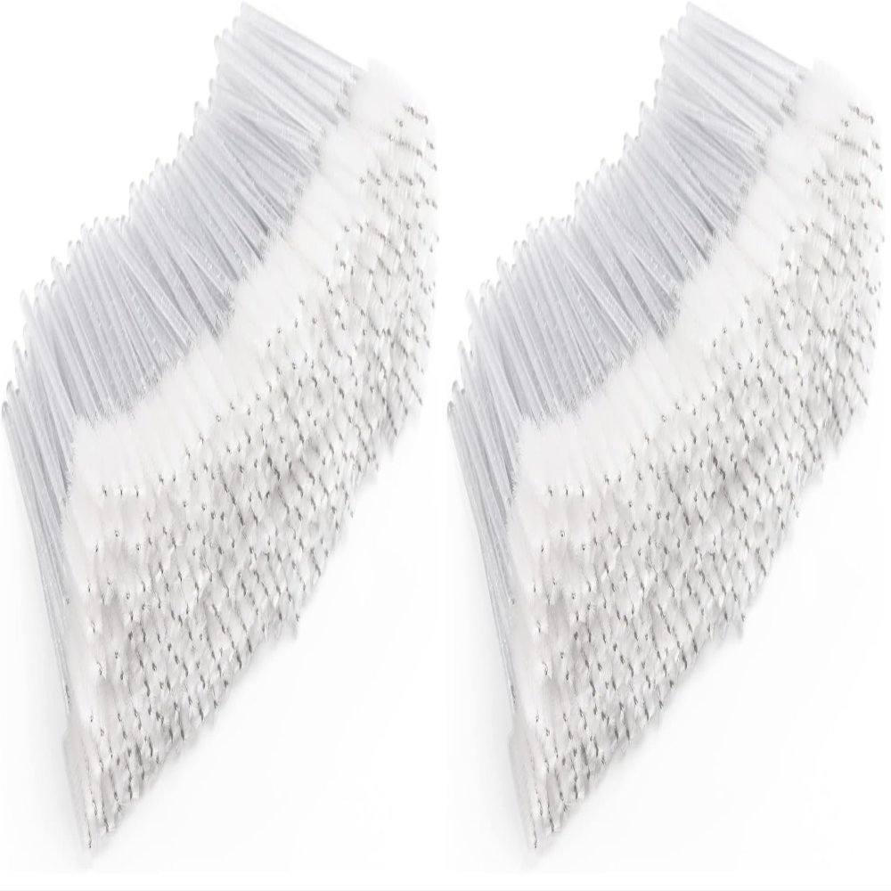 300 Pcs Disposable Mascara Wands, Crystal Spoolies Brush for Eyelash Extensions, Spooly Eyelash Eyebrow Brushes Lash Wand Applicator Makeup Kits (White) (Pack of 2)