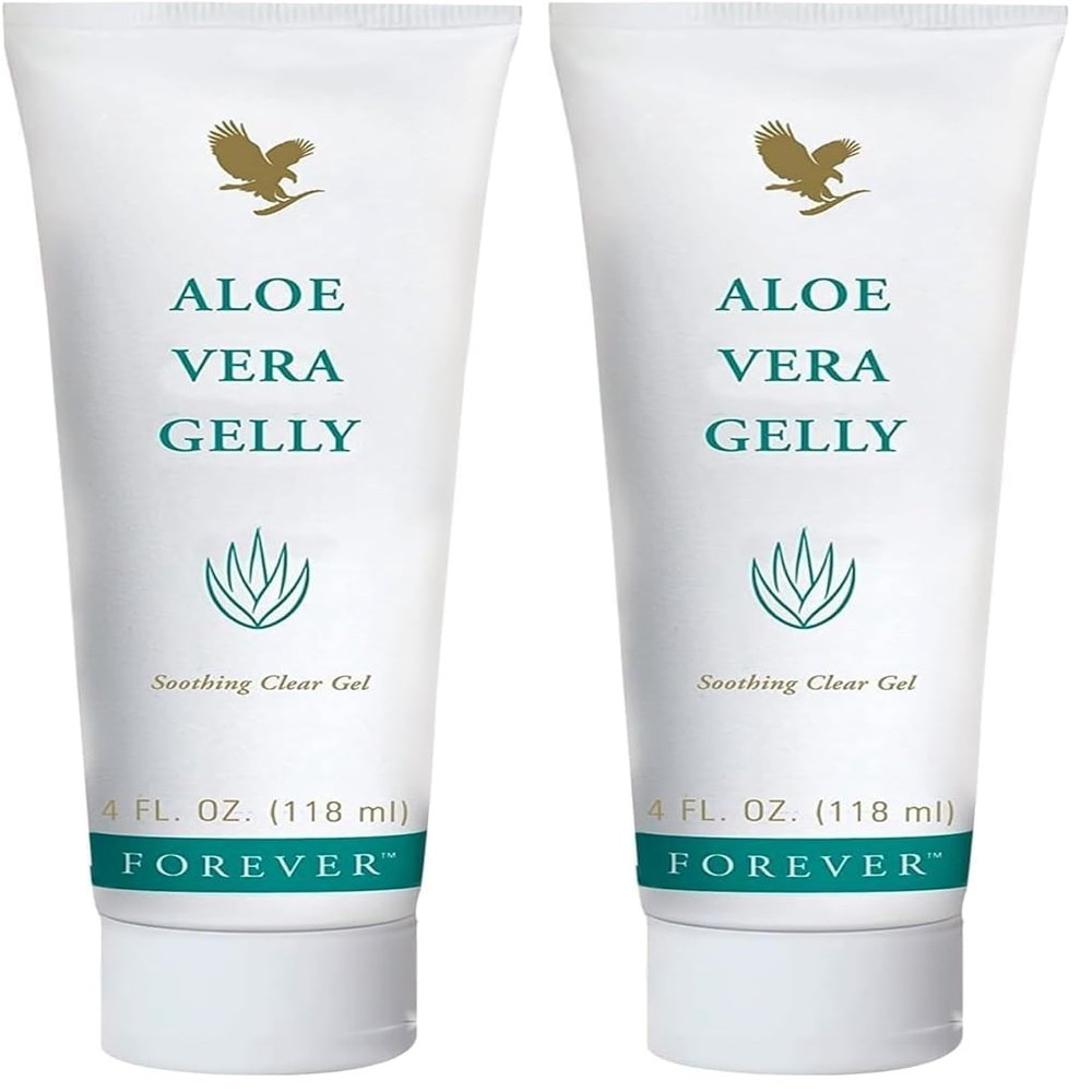 Forever Living - Aloe Vera Gelly - Pure Aloe Gel for Soothing and Moisturizing Skin, Non-Staining and Fast-Absorbing, Vegan and Gluten-Free, 4 fl oz (Pack of 2)