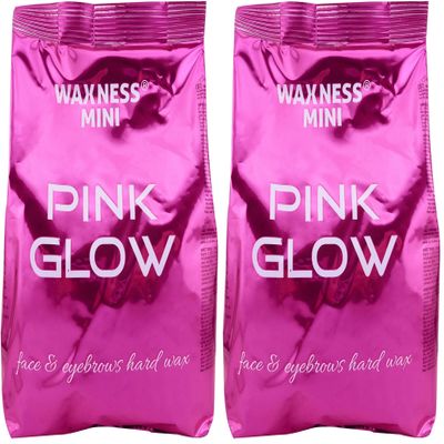 Waxness Pink Glow Face and Eyebrows Hard Wax 0.88 lb / 400 g (Pack of 2)