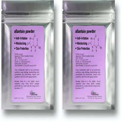 Allantoin Powder 2 Oz Cosmetic Grade for DIY Emulsion Cream Lotion Skin Care (2 oz. / 56 Grams), Allantoin Helps to Hydrate The Skin by Talsen Chemicals (Pack of 2)