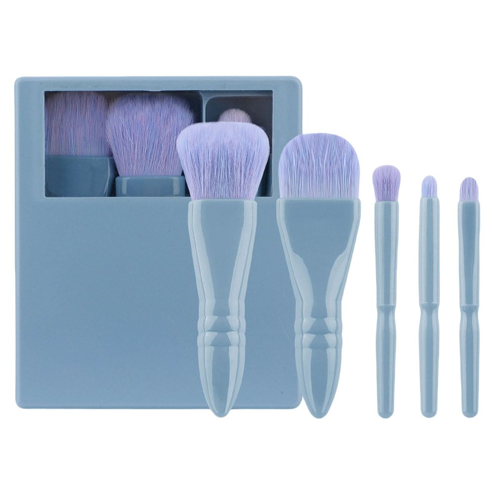 5 Pcs Professional Travel Brush Set Full Face Make Up Makeup Brushes With Storage Case Powder