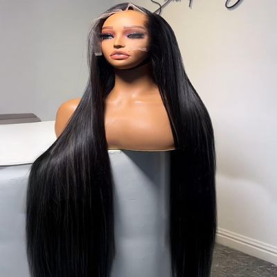 wigs 250 280 Density 30 40 Inch Bone Straight 13x6 HD Lace Frontal Wigs Pre Plucked Brazilian Transparent 13x4 Lace Front Human Hair hairpiece(250%,13X6 LACE WIG_40INCHES)