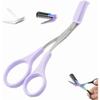 Eyebrow Trimmer Scissor, New 2 in 1 Eyebrow Scissors with Comb, Non-Slip Stainless Steel Eyebrow Trimming Scissors, Eyebrow Cutter Hair Removal Eyebrow Scissor Makeup Tool for Women Men (Black) 541521 view 2