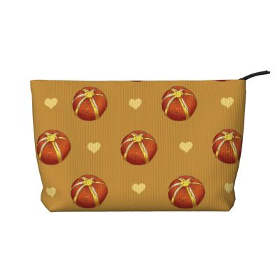 Buttered Bread Fashionable Corduroy Cosmetic Bag, Zipper Closure, Suitable for Travel, Camping and Daily use