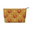 Buttered Bread Fashionable Corduroy Cosmetic Bag, Zipper Closure, Suitable for Travel, Camping and Daily use view 1