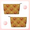 Buttered Bread Fashionable Corduroy Cosmetic Bag, Zipper Closure, Suitable for Travel, Camping and Daily use view 2