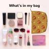 Buttered Bread Fashionable Corduroy Cosmetic Bag, Zipper Closure, Suitable for Travel, Camping and Daily use view 3