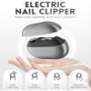 Electric Nail Clippers for Seniors, 2-in-1 Electric Toe Nail Clippers & Polishers with LED Light, Painless Smart Nail Clipper for Trimming Tough, Thick Nails(White) view 2