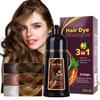 3-in-1 Black Hair Dye Shampoo, Natural Herbal Formula with Ginseng Extract, Multiple Color Options, 500ml (Chestnut Brown) view 1