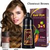 3-in-1 Black Hair Dye Shampoo, Natural Herbal Formula with Ginseng Extract, Multiple Color Options, 500ml (Chestnut Brown) view 3