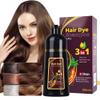 3-in-1 Black Hair Dye Shampoo, Natural Herbal Formula with Ginseng Extract, Multiple Color Options, 500ml (Coffee) view 1