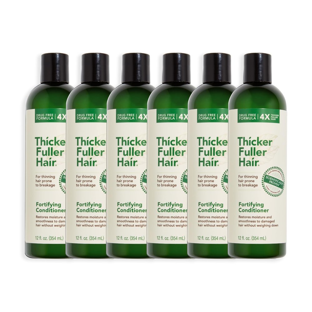 Thicker Fuller Hair Fortifying Conditioner - Moisturizing Conditioner for Women - Lightweight, Natural Formula - Thickening Hair Moisturizer - 6 pc