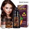 3-in-1 Black Hair Dye Shampoo, Natural Herbal Formula with Ginseng Extract, Multiple Color Options, 500ml (Dark brown) view 3