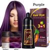 3-in-1 Black Hair Dye Shampoo, Natural Herbal Formula with Ginseng Extract, Multiple Color Options, 500ml (Purple) view 3