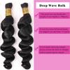 Human Braiding Hair for Boho Braids Loose Deep Wave Bulk Human Hair Knotless 100% Unprocessed Brazilian Virgin Hair Extensions for Braiding Curly Water Wave 1 Bundle No Weft 100g 24inch Natural Black view 4