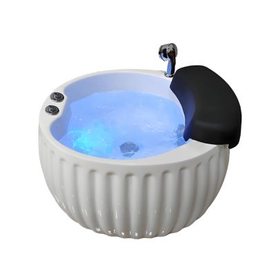 Acrylic Footbath Spa with Heat and Massage - Round Pedicure Foot Bath for Beauty and Nail Salons