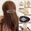 12 Pack Flat Hair Clips for Women-3 Styles Matte Neutral Flat Claw Clips, Black, Blonde,Light Brown & Dark Brown, French Duckbill Styling Accessories (Matte Neutral-2) view 3